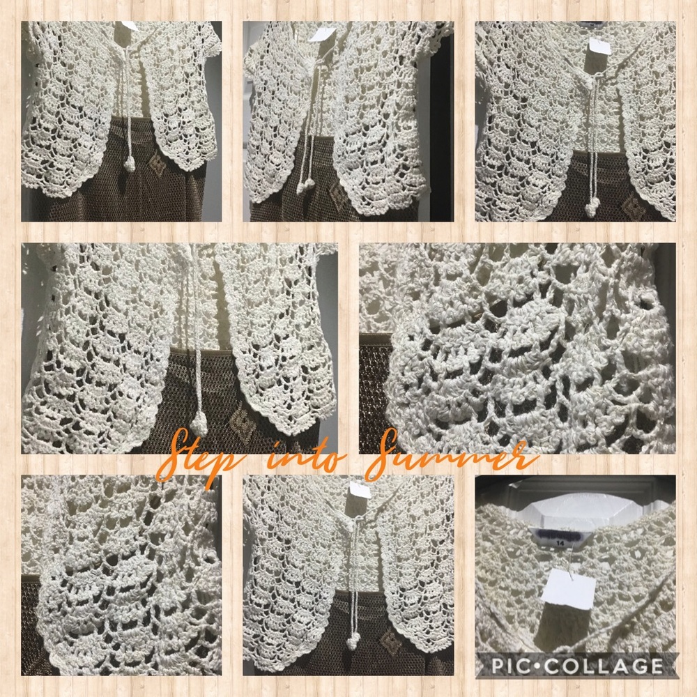 Brand new knitwear never worn cream shrug.